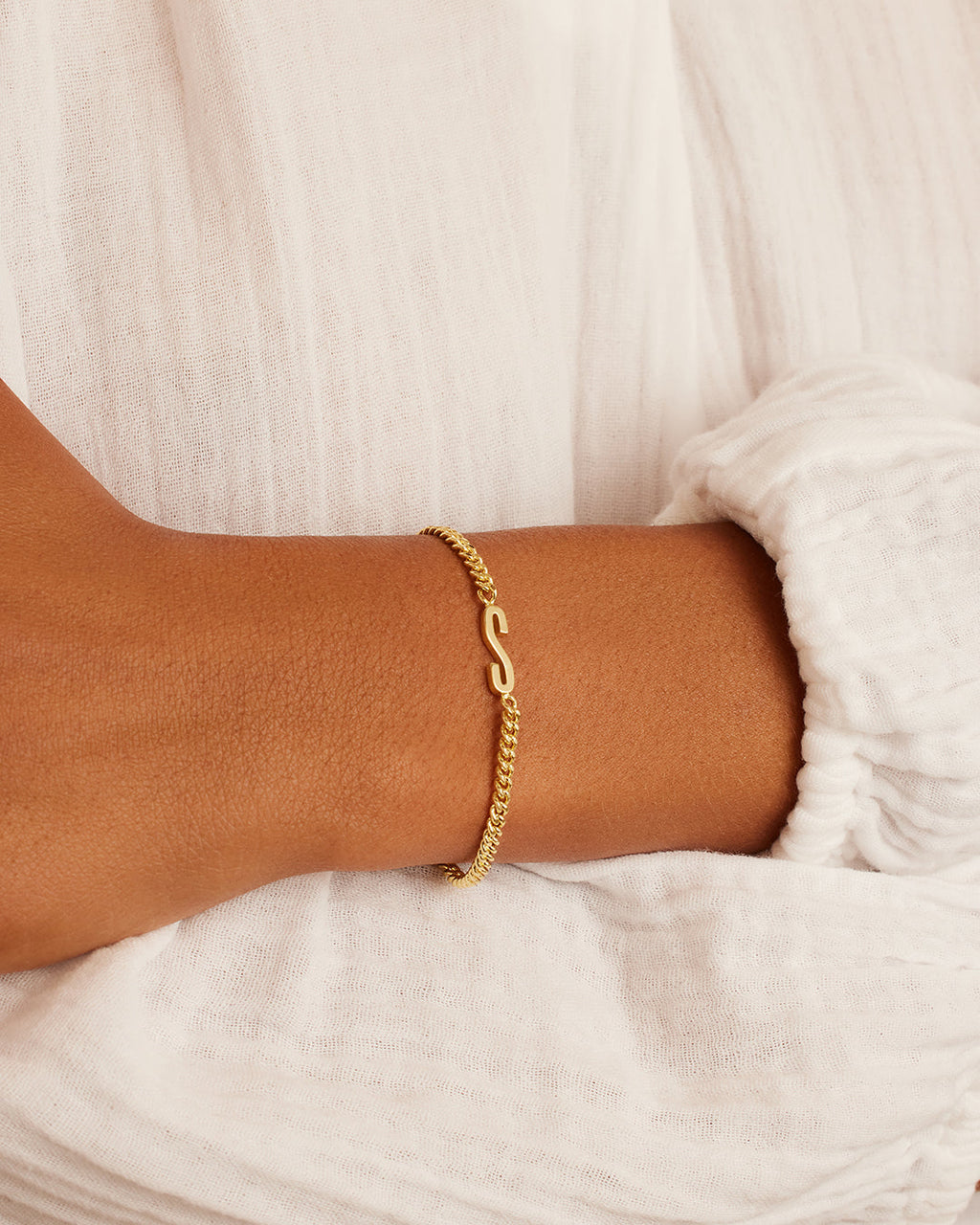 Wilder Alphabet Bracelet Alphabet Bracelet #S || option::18K Gold Plated, S