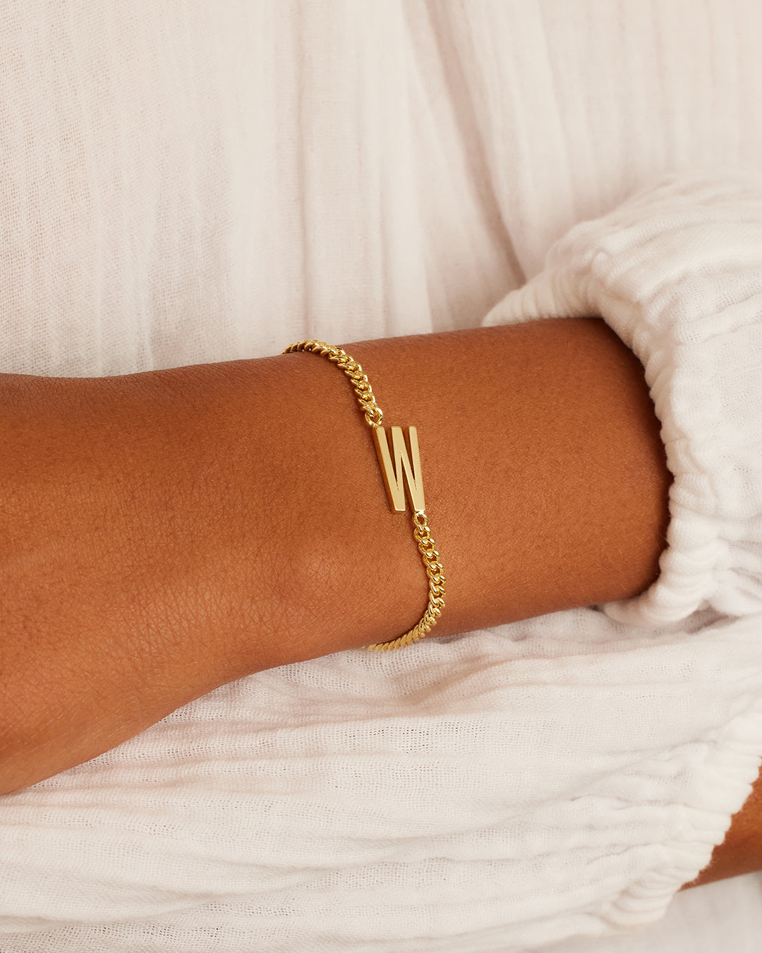 Wilder Alphabet Bracelet Alphabet Bracelet #W || option::18K Gold Plated, W