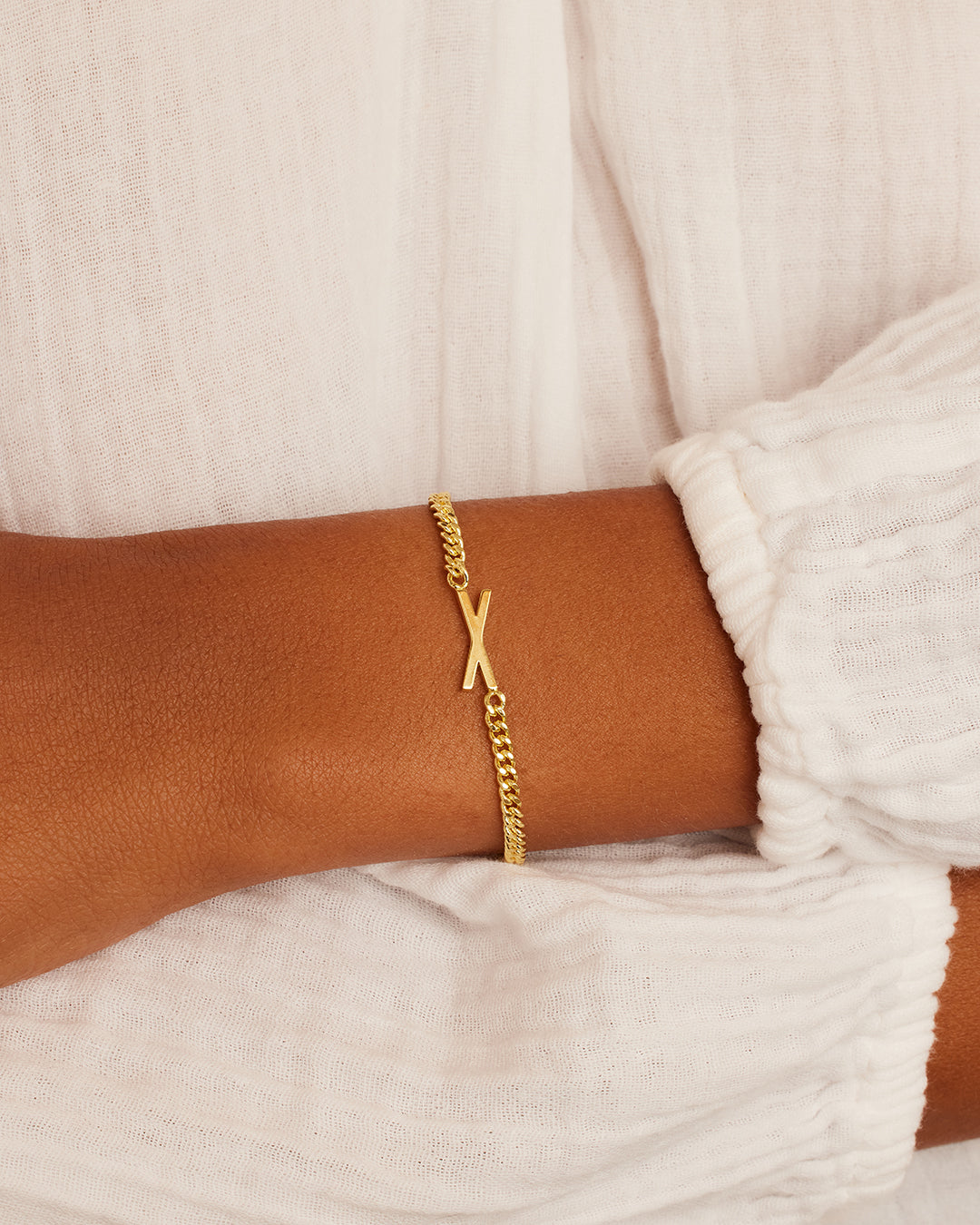 Wilder Alphabet Bracelet Alphabet Bracelet #X || option::18K Gold Plated, X
