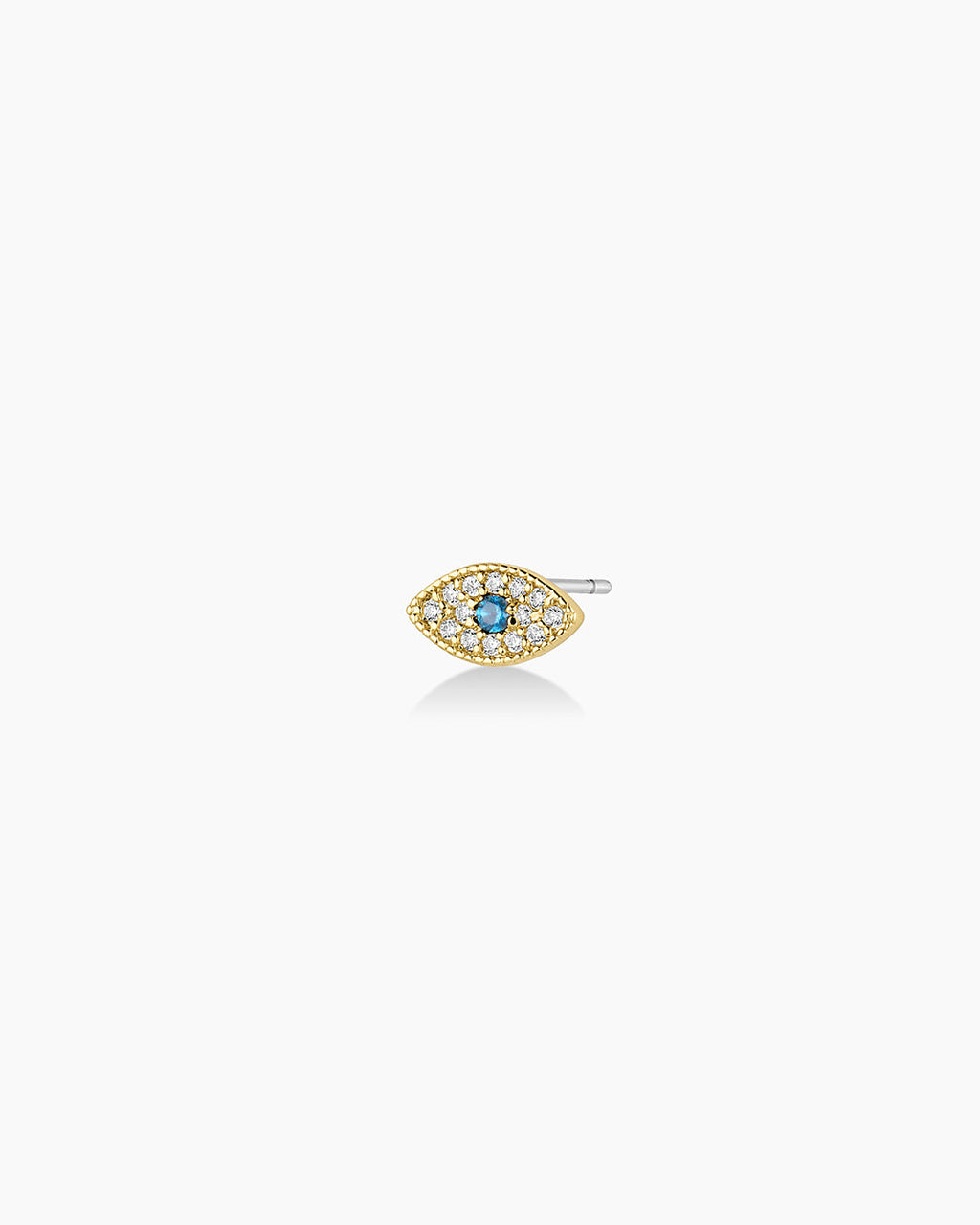 Evil Eye Charm Stud || option::18K Gold Plated, Evil Eye