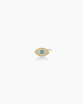 Evil Eye Charm Stud || option::18K Gold Plated, Evil Eye