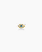 Evil Eye Charm Stud || option::18K Gold Plated, Evil Eye