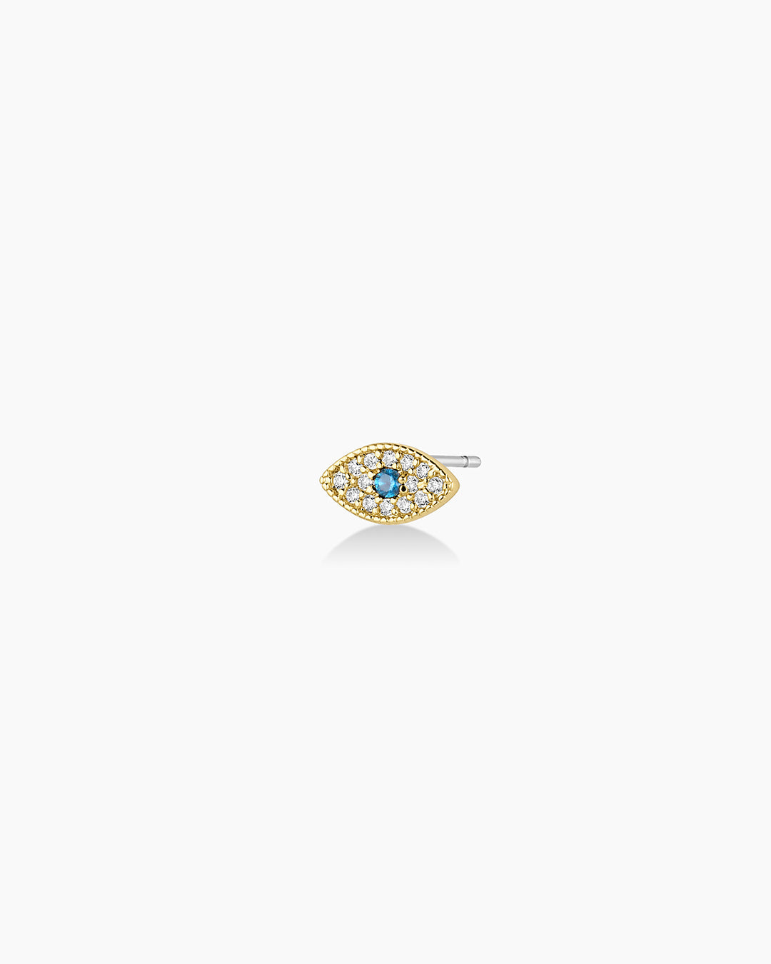 Evil Eye Charm Stud || option::18K Gold Plated, Evil Eye