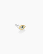 Evil Eye Charm Stud || option::18K Gold Plated, Evil Eye