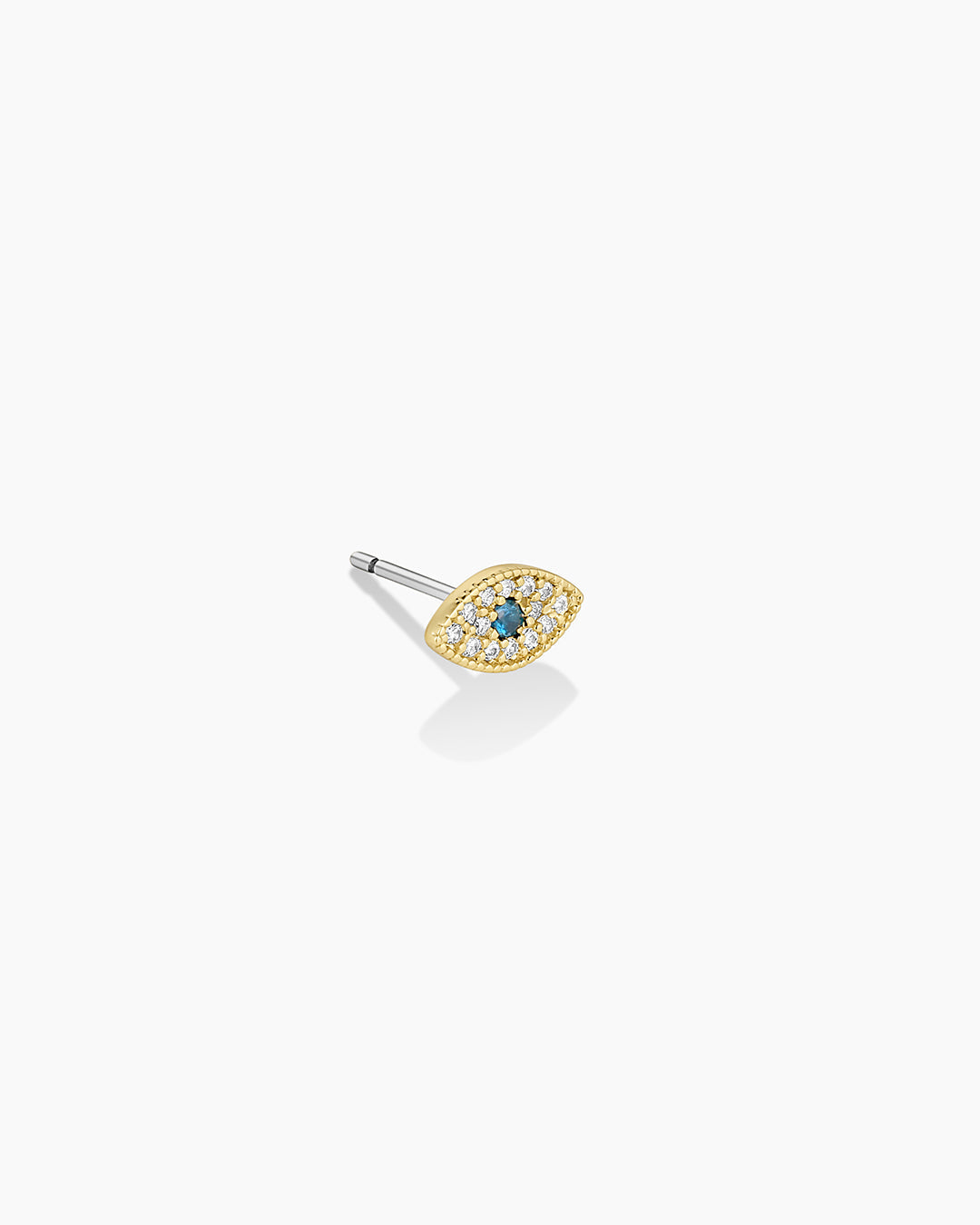 Evil Eye Charm Stud || option::18K Gold Plated, Evil Eye