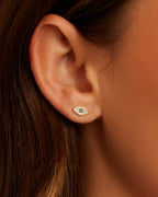Evil Eye Charm Stud || option::18K Gold Plated, Evil Eye