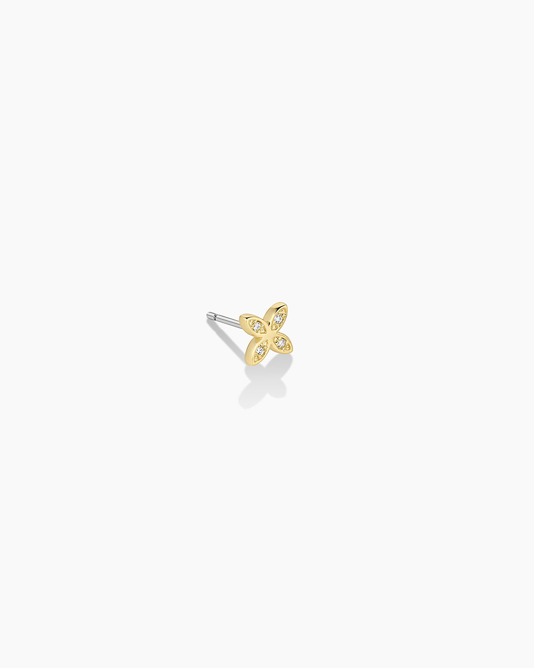 Flower Charm Stud || option::18K Gold Plated, Flower