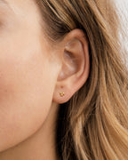 Woman wearing Bali Stud || option::18K Gold Plated