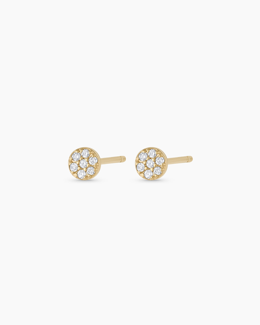 Diamond Pave Studs || option::14K Solid Gold