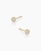 Diamond Pave Studs || option::14K Solid Gold
