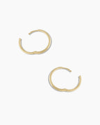 Woman wearing Classic Gold Huggie || option::14K Solid Gold, 11mm