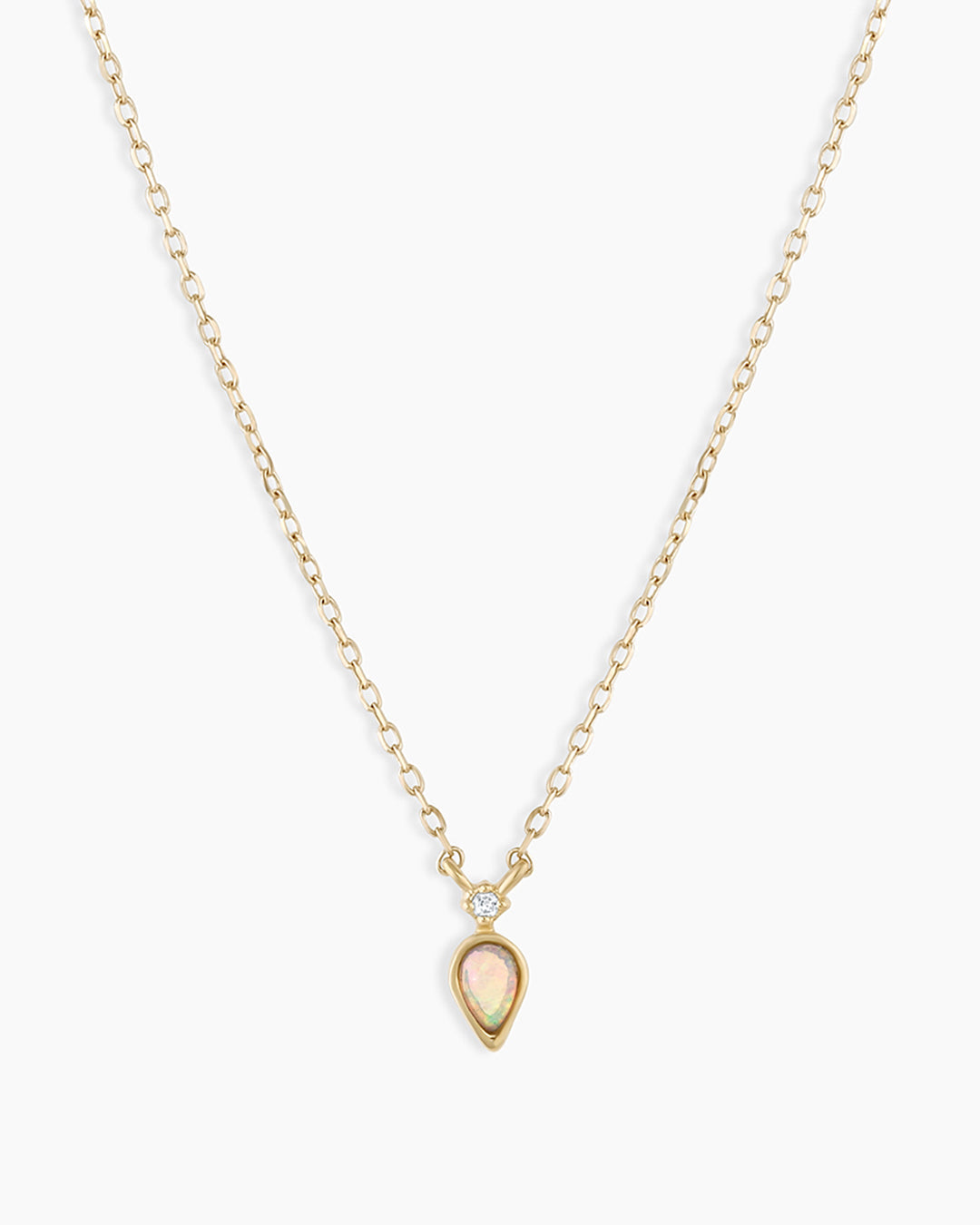 Diamond and Opal Necklace || option::14K Solid Gold