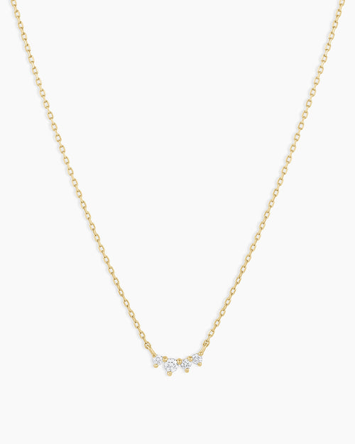 Diamond Cluster Necklace || option::14K Solid Gold