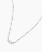 Diamond Cluster Necklace || option::14K Solid White Gold
