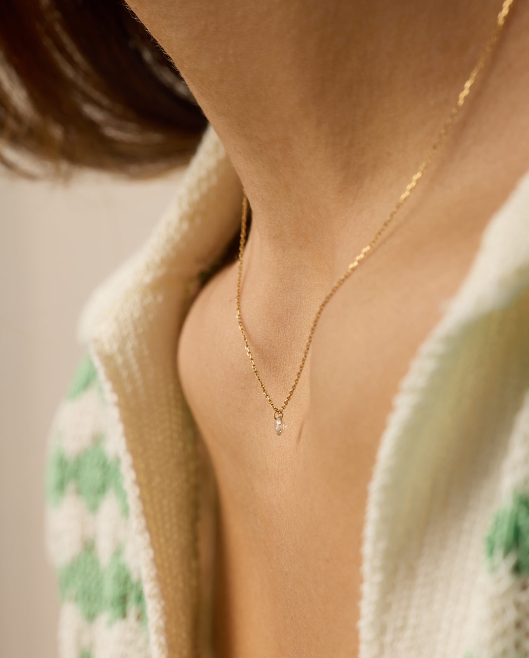 Floating Diamond Necklace || option::18K Solid Gold