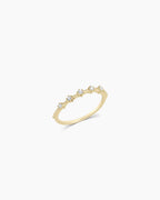 Cluster White Topaz Ring || option::14K Solid Gold