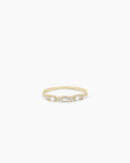 Baguette White Topaz andDiamond Ring || option::14K Solid Gold