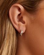 On model Lou Huggies || option::Silver Plated