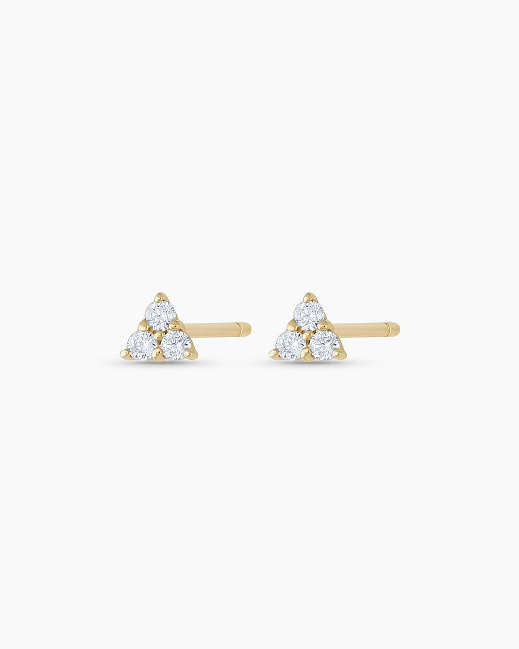 Diamond Jolie triangle studs || option::14K Solid Gold