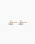 Diamond Jolie triangle studs || option::14K Solid Gold