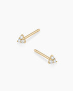 Diamond Jolie triangle studs || option::14K Solid Gold