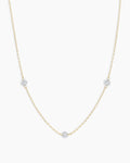 Floating Diamond Stationary Trio Necklace || option::18K Solid Gold