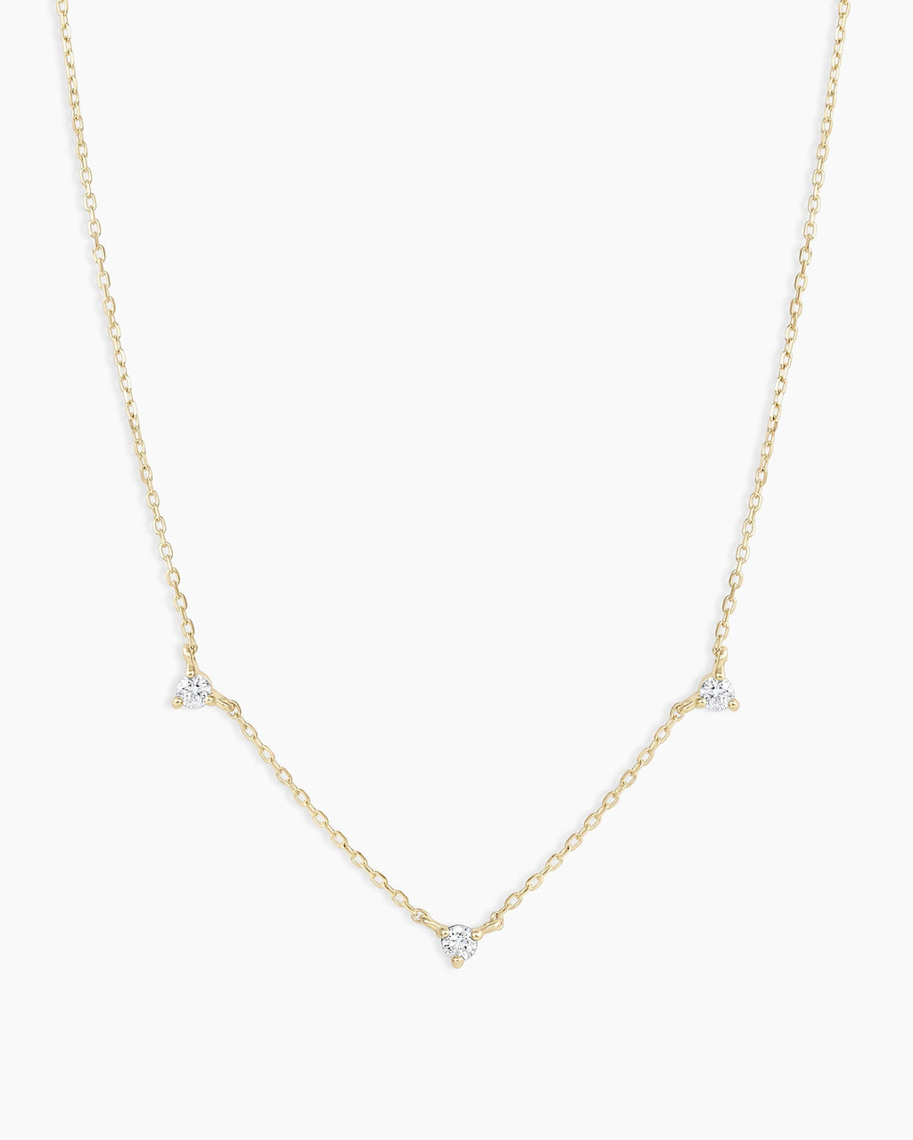 Diamond Eve NecklaceDiamond trio necklace daintyDiamond necklace || option::14K Solid Gold