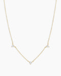 Diamond Eve NecklaceDiamond trio necklace daintyDiamond necklace || option::14K Solid Gold