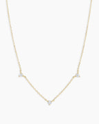 Diamond Eve NecklaceDiamond trio necklace daintyDiamond necklace || option::14K Solid Gold
