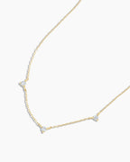 Diamond Eve NecklaceDiamond trio necklace daintyDiamond necklace || option::14K Solid Gold
