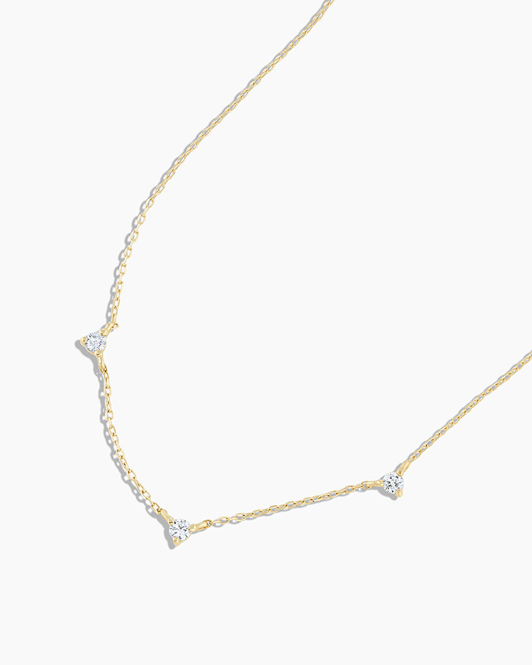 Diamond Eve NecklaceDiamond trio necklace daintyDiamond necklace || option::14K Solid Gold