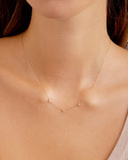 Diamond Eve NecklaceDiamond trio necklace daintyDiamond necklace || option::14K Solid Gold