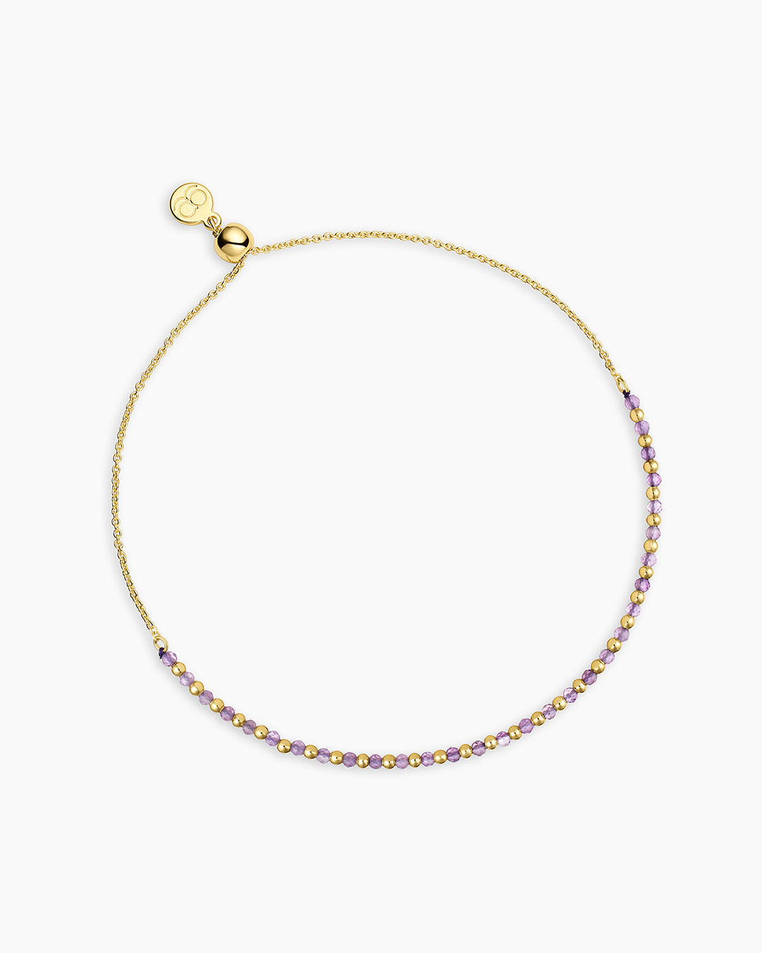 Power Gemstone Brooks Bracelet for Tranquility || option::18K Gold Plated, Amethyst - Tranquility