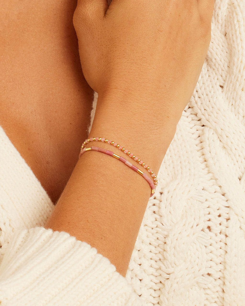 Power Gemstone Brooks Bracelet for Confidence || option::18K Gold Plated, Rose Quartz - Love