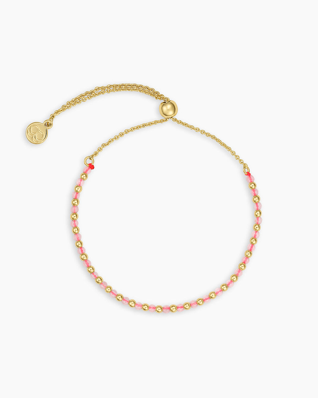 Power Gemstone Brooks Bracelet for Confidence || option::18K Gold Plated, Rose Quartz - Love