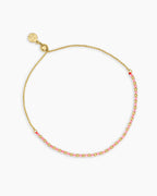 Power Gemstone Brooks Bracelet for Confidence || option::18K Gold Plated, Rose Quartz - Love