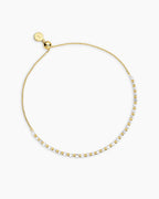 Power Gemstone Brooks Bracelet for Calming || option::18K Gold Plated, Howlite - Calming