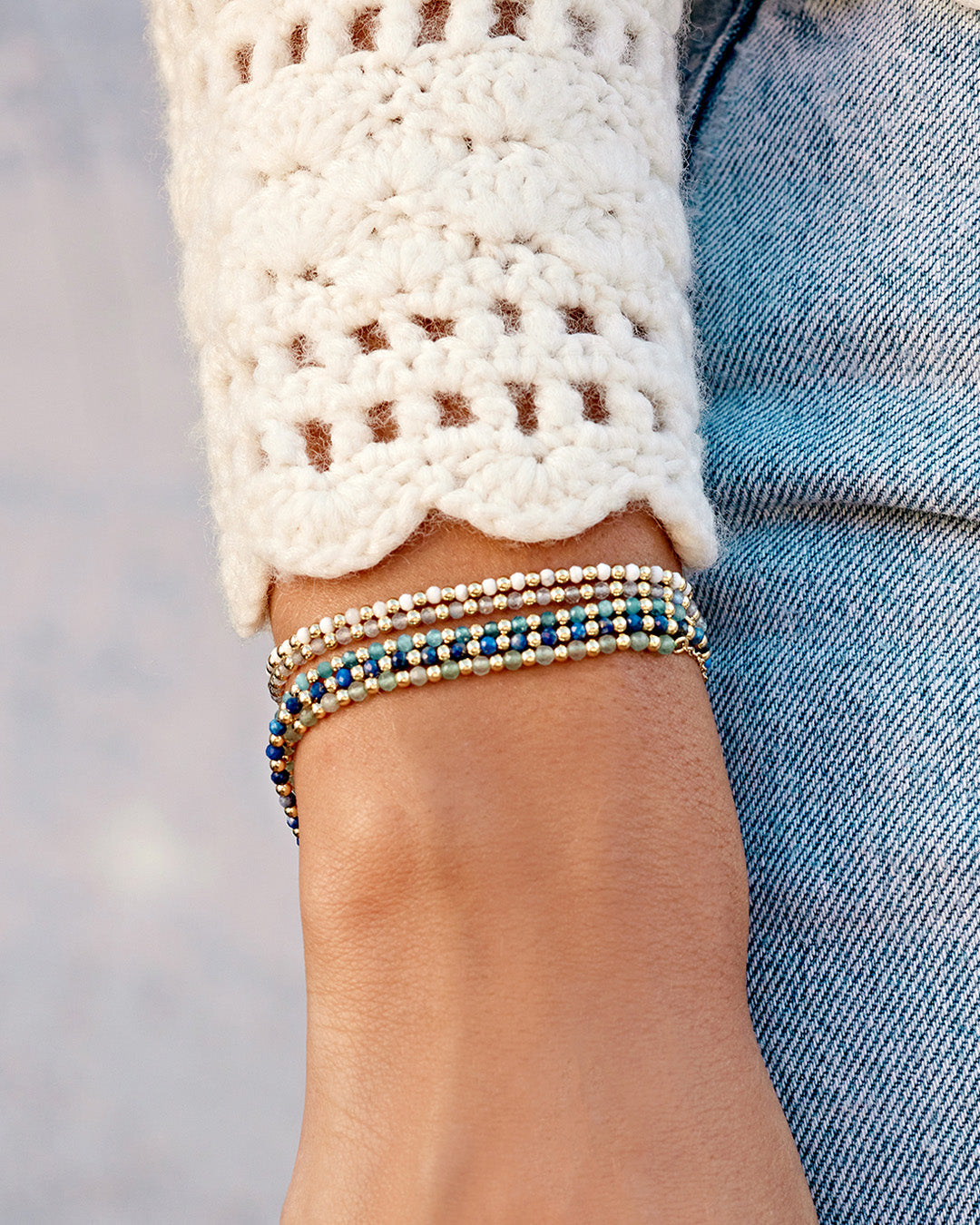 Power Gemstone Brooks Bracelet for Calming || option::18K Gold Plated, Howlite - Calming || Set::pg-brooks-bracelet-calming-stl