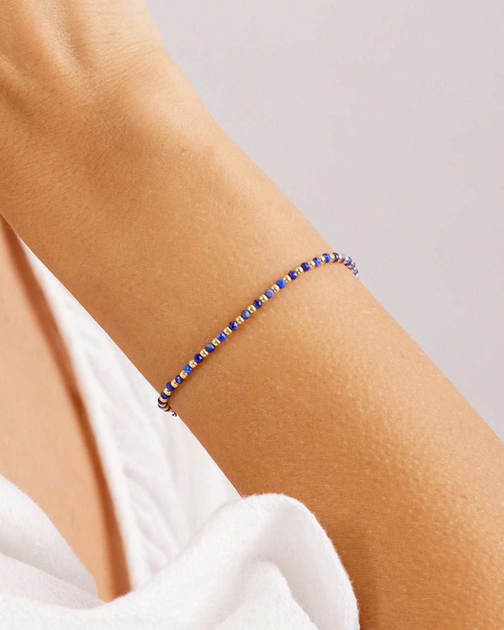 Power Gemstone Brooks Bracelet for Wisdom || option::18K Gold Plated, Lapis - Wisdom
