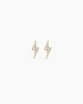 Diamond Lightning bolt earrings || option::14K Solid Gold