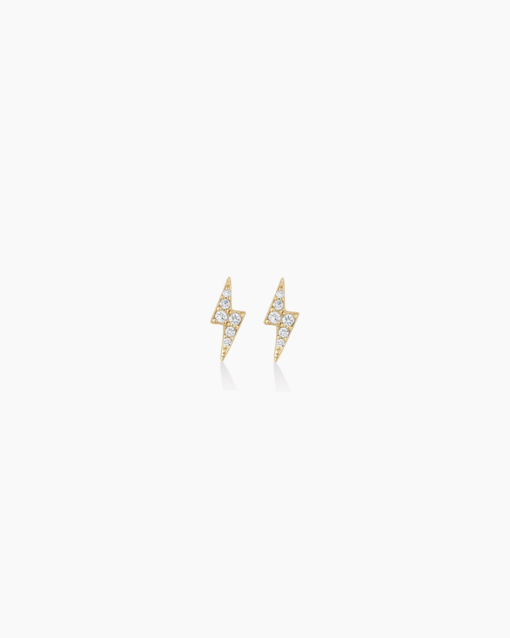 Diamond Lightning bolt earrings || option::14K Solid Gold