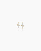 Diamond Lightning bolt earrings || option::14K Solid Gold