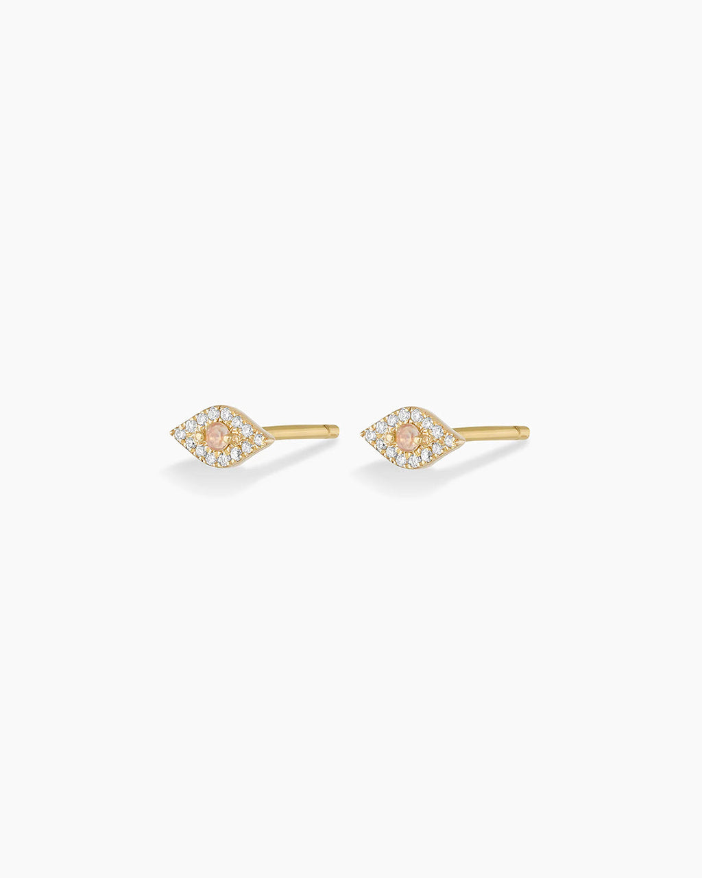 Diamond Evil Eye Studs || option::14K Solid Gold