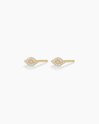 Diamond Evil Eye Studs || option::14K Solid Gold
