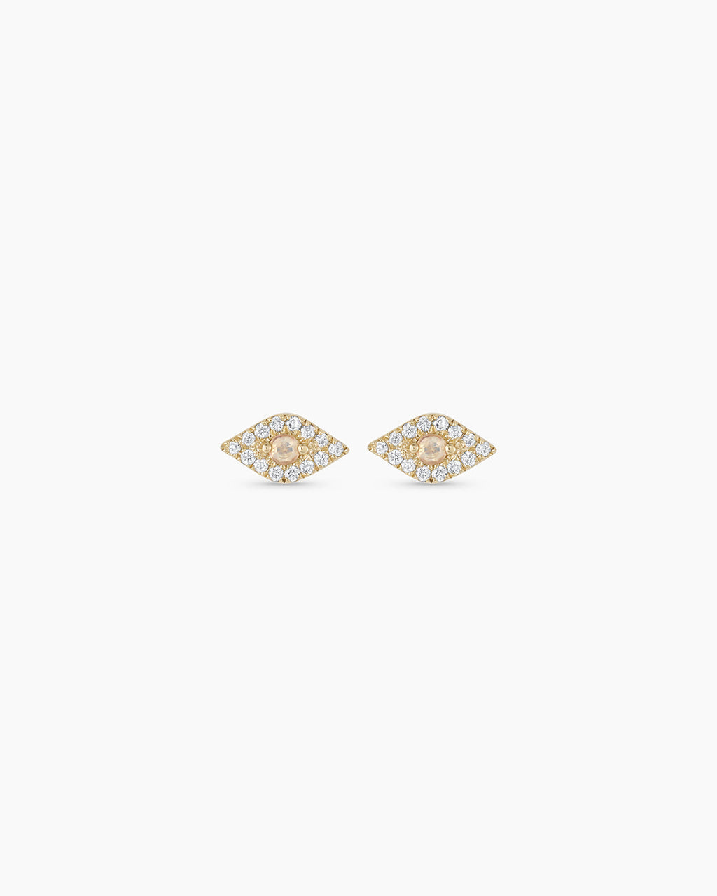 Diamond Evil Eye Studs || option::14K Solid Gold