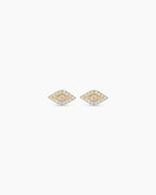 Diamond Evil Eye Studs || option::14K Solid Gold