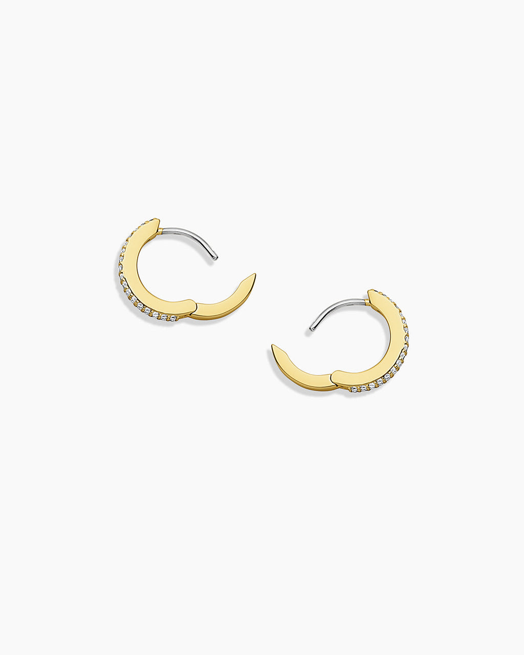 Wilder Shimmer Bar Huggies || option::18K Gold Plated