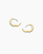 Wilder Shimmer Bar Huggies || option::18K Gold Plated