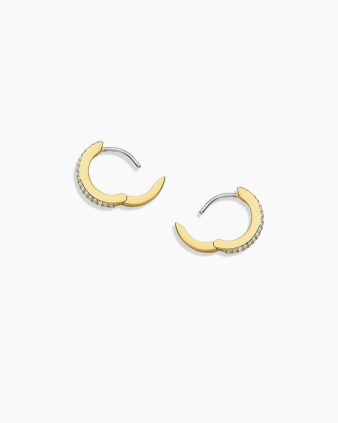 Wilder Shimmer Bar Huggies || option::18K Gold Plated