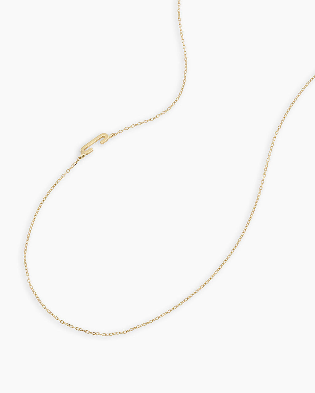 Alphabet Necklace || option::14K Solid Gold, C